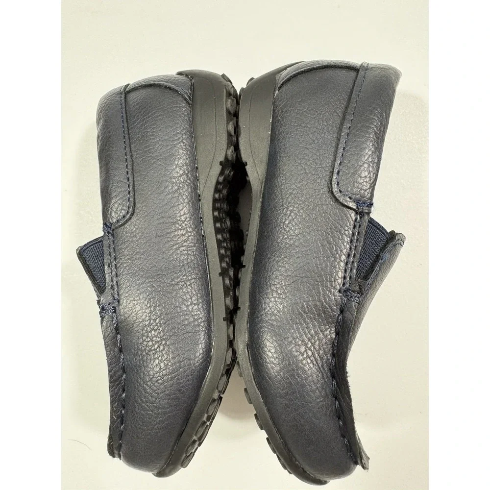 The Children's Place Boys Navy Blue Faux Leather Slip On Loafers Dress Shoes 8T